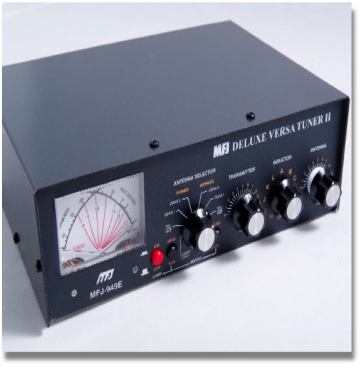 MFJ-949E
TUNER, 300W, 1.8-30 MHZ, PEAK CROSS METER, DL
More Hams use MFJ-949s than any other antenna tuner in the world! Why? Because the worlds leading antenna tuner has earned a worldwide reputation for being able to match just about anything.
Full 1.8-30MHz Operation
Custom designed inductor switch, 1000 volt tuning capacitors, Teflon insulation washers and proper L/C ratio gives you arc-free no worries operation with up to 300 Watts 1.8 to 30 MHz.
Tunes any Antenna
Tunes out SWR on dipoles, verticals, inverted vees, random wires, beams, mobile whips, shortwave receiving antennas.... Nearly anything! Use coax, random wire or balanced lines. Has heavy duty 4:1 balun.
Custom Inductor Switch
The inductor switch is the most likely component to burn up in any antenna tuner. MFJs inductor switch in the MFJ-949E was custom designed to withstand the extremely high RF voltages and currents that are developed in your tuner.
8 Position Super Antenna Switch
Lets you select two coax fed antennas, random wire/balanced line or built-in dummy load through your MFJ-949E or direct to your transceiver.
More hams use MFJ-949s than any other antenna tuner in the world!
Has MFJs full size 3 inch lighted Cross Needle Meter (not a puny "meter" you cant read). Lets you easily read SWR, true peak forward and average reflected power simultaneously on 300 Watt or 30 Watt ranges. Lamp has on/off switch, requires 12 VDC or 110 VAC with MFJ-1312D, $14.95
QRM-Free PreTune
MFJs QRM-Free PreTune lets you pre-tune your MFJ-949E off-the-air into its built-in dummy load! Makes tuning your actual antenna faster and easier.
Plus much more!
Full size built-in non-inductive 50 Ohm dummy load, scratch-proof Lexan multi-colored front panel, superior cabinet and construction and more! MFJ-949E
TUNER, 300W, 1.8-30 MHZ, PEAK CROSS METER, DL
More Hams use MFJ-949s than any other antenna tuner in the world! Why? Because the worlds leading antenna tuner has earned a worldwide reputation for being able to match just about anything.
Full 1.8-30MHz Operation
Custom designed inductor switch, 1000 volt tuning capacitors, Teflon insulation washers and proper L/C ratio gives you arc-free no worries operation with up to 300 Watts 1.8 to 30 MHz.
Tunes any Antenna
Tunes out SWR on dipoles, verticals, inverted vees, random wires, beams, mobile whips, shortwave receiving antennas.... Nearly anything! Use coax, random wire or balanced lines. Has heavy duty 4:1 balun.
Custom Inductor Switch
The inductor switch is the most likely component to burn up in any antenna tuner. MFJs inductor switch in the MFJ-949E was custom designed to withstand the extremely high RF voltages and currents that are developed in your tuner.
8 Position Super Antenna Switch
Lets you select two coax fed antennas, random wire/balanced line or built-in dummy load through your MFJ-949E or direct to your transceiver.
More hams use MFJ-949s than any other antenna tuner in the world!
Has MFJs full size 3 inch lighted Cross Needle Meter (not a puny "meter" you cant read). Lets you easily read SWR, true peak forward and average reflected power simultaneously on 300 Watt or 30 Watt ranges. Lamp has on/off switch, requires 12 VDC or 110 VAC with MFJ-1312D, $14.95
QRM-Free PreTune
MFJs QRM-Free PreTune lets you pre-tune your MFJ-949E off-the-air into its built-in dummy load! Makes tuning your actual antenna faster and easier.
Plus much more!
Full size built-in non-inductive 50 Ohm dummy load, scratch-proof Lexan multi-colored front panel, superior cabinet and construction and more!